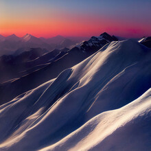 Mountain Winter Landscape. Snow Covered Mountains