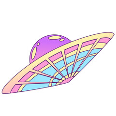 Wall Mural - planet with rainbow color with transparent backgrund