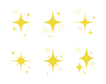 A Set Of Light, Star And Flame Icon Illustrations With Twinkle Twinkle Light Effect.