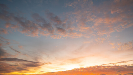 evening sky at sunset. bright colors. background of the sky. toned.