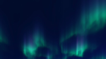 Wall Mural - a beautiful green and red aurora dancing over the hills
