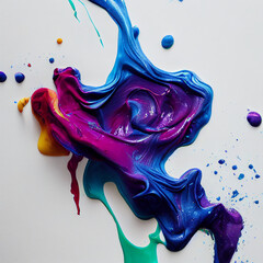 Canvas Print -  Splashing multicolor Paint