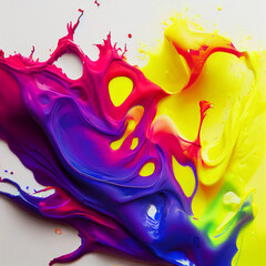 Poster -  Splashing multicolor Paint