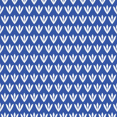 Wall Mural - Fleur de lis seamless pattern. White on blue background.