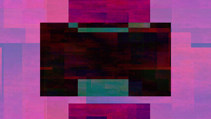 Wall Mural - Abstract glitch art border background image.