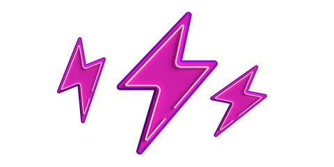 Wall Mural - 3d pink thunder. lightning