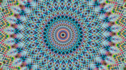 Abstract textured luminous multicolored Kaleidoscope mandala