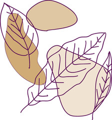 Sticker - Leaf flower PNG  Template Design Creative idea 