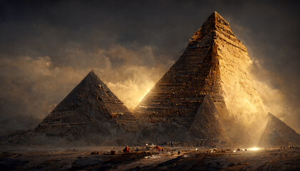 pyramids of giza artistic rendition