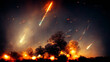 © OMG Snap - Fire from bombs and missiles during war fire, Digital Generate Image