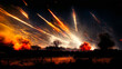 © OMG Snap - Fire from bombs and missiles during war fire, Digital Generate Image
