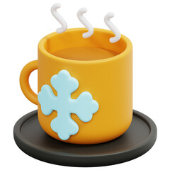 Sticker - hot chocolate 3d render icon illustration