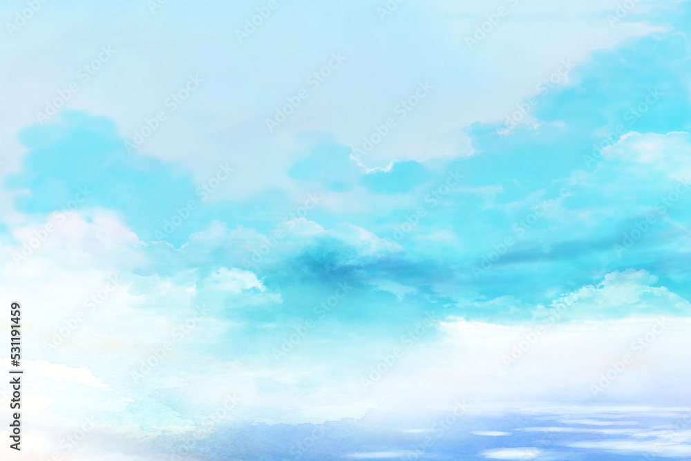 夏の雨上がりの空の風景イラスト の Stock イラスト | Adobe Stock