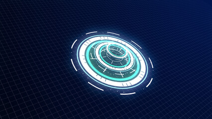 3D HUD future, futuristic game, hologram interface, abstract technology, digital background, ai cyber, infographic information, screen tech, virtual circular light, template blue circle, concept