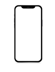 black tablet with blank screen.isolated black phone frame without screen