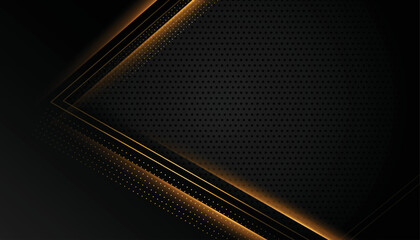 Poster - blacj dark background with shiny golden light lines