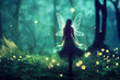 © Katynn - Fairy with butterfly wings in magical forest. digital art