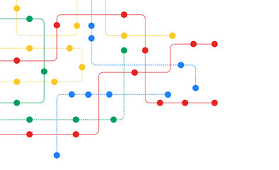 Circuit connect lines and dots. Network technology and Connection concept. Decentralized network nodes connections