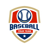 Fototapeta Sport - Baseball logo isolated. Baseball badge logo design template. Sport team identity icon, vector illustration