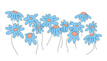 Niebieski Polne Kwiaty Na Białym Tle,
Blue Wildflowers On A White Background