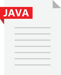 Wall Mural - java source code file icon. java extension file sign. flat style.