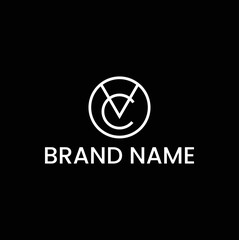 Minimalistic logo design on a black background