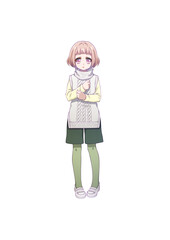 Sticker - anime style character full body illustration	