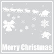 gray icon with white silhouettes Merry Christmas