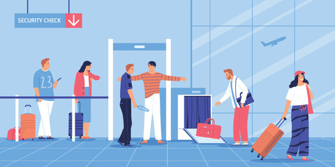 Poster - Airport Flat Illustration