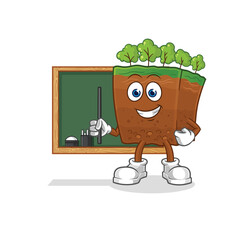 Wall Mural - soil layers teacher vector. cartoon character