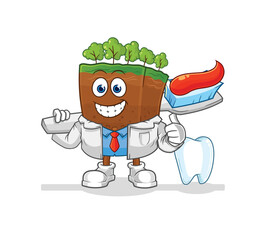 Wall Mural - soil layers dentist illustration. character vector