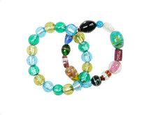 Colorful Glass Beads Bracelet  Isolated On Transparency Photo Png File 