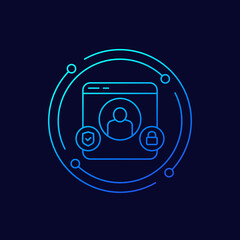 Sticker - account security icon, linear design