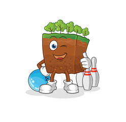 Canvas Print - soil layers play bowling illustration. character vector