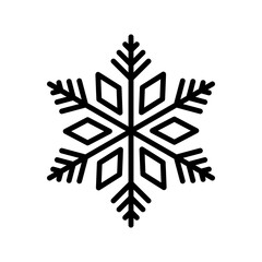 Wall Mural - Snowflake vector icon. Black vector element isolated on white background. Best for seamless patterns, decoration,  and your design.