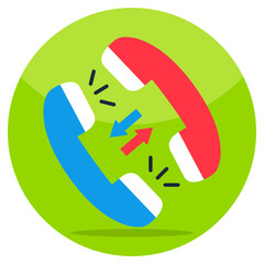 Wall Mural - receivers with two way arrows, concept of call diversion