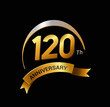 120 years golden with swoosh anniversary logo celebration