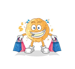 Wall Mural - sand ball shoping mascot. cartoon vector