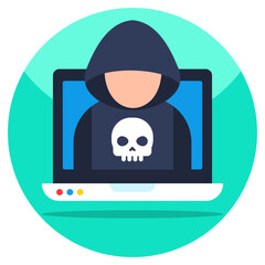 Wall Mural - modern design icon of hacker