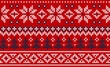 Ugly sweater Christmas party pattern. Knitted background seamless scandinavian knitting ornaments.