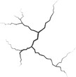 © Chorna_L - Crack on wall, earth or stone. Scratches lines on surfaces. Lightning and thunderstorm illustration. Fissures on the ground and ice. Graphic explosions textures with holes.