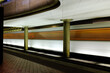 subway station with a train in motion blur - Washington DC United Staes