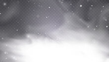 Snow Blizzard, Christmas Winter Background. Snowflakes Flying Isolated On Transparent Background.