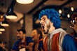 © Drazen - Excited sports fan screaming while watching match with friends in bar.