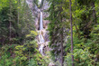 The beautiful three-part Lower Martuljek Waterfall in the Julian Alps, Slovenia. Triglav National Park.