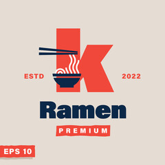 Wall Mural - Ramen Alphabet k Logo