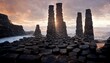 An illustration of the Giant Causeway in Ireland.