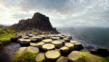 An Illustration Of The Giant Causeway In Ireland.