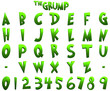 © SIBPOP - The Grump green cartoon alphabet on transparent background