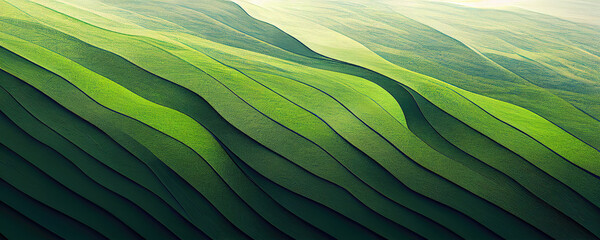 Wall Mural - Abstract organic green lines as wallpaper background illustration